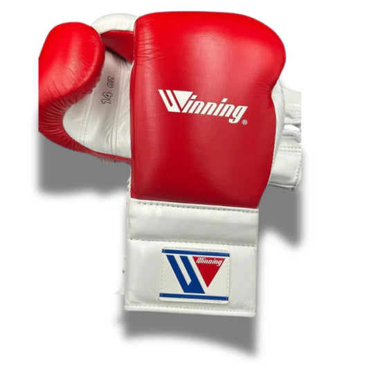 Winning Boxing Gloves – Red White Lace-Up Winning Training Gloves – Perfect for All Boxers – Pro-Level Quality – Premium Quality at Low Prices