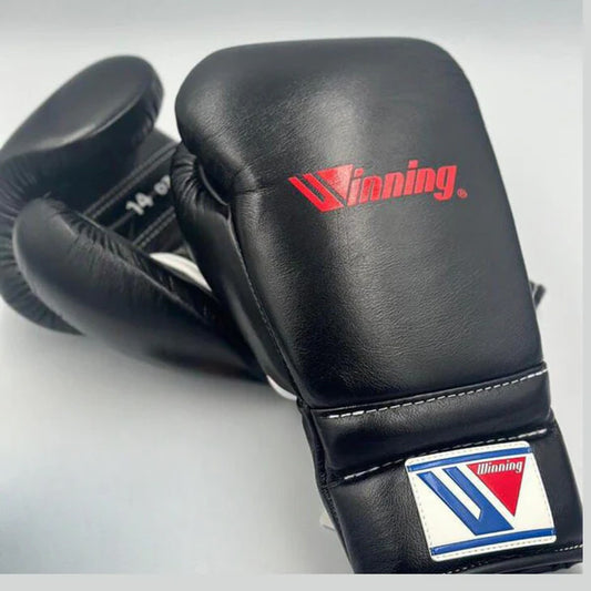 Winning Boxing Gloves – Black Lace Up Winning Training Gloves – Perfect for All Boxers – Pro-Level Quality – Premium Quality at Low Prices