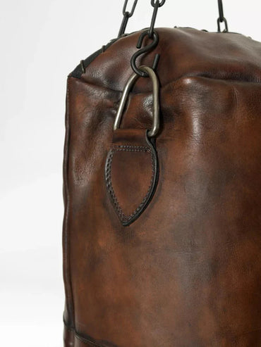 Brown Vintage Retro Unfilled Punching Bag Goat Leather boxing bag Boxing MMA