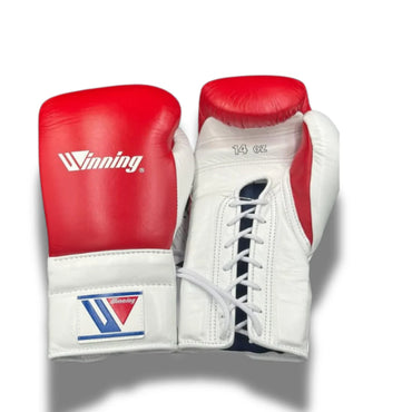 Winning Boxing Gloves – Red White Lace-Up Winning Training Gloves – Perfect for All Boxers – Pro-Level Quality – Premium Quality at Low Prices