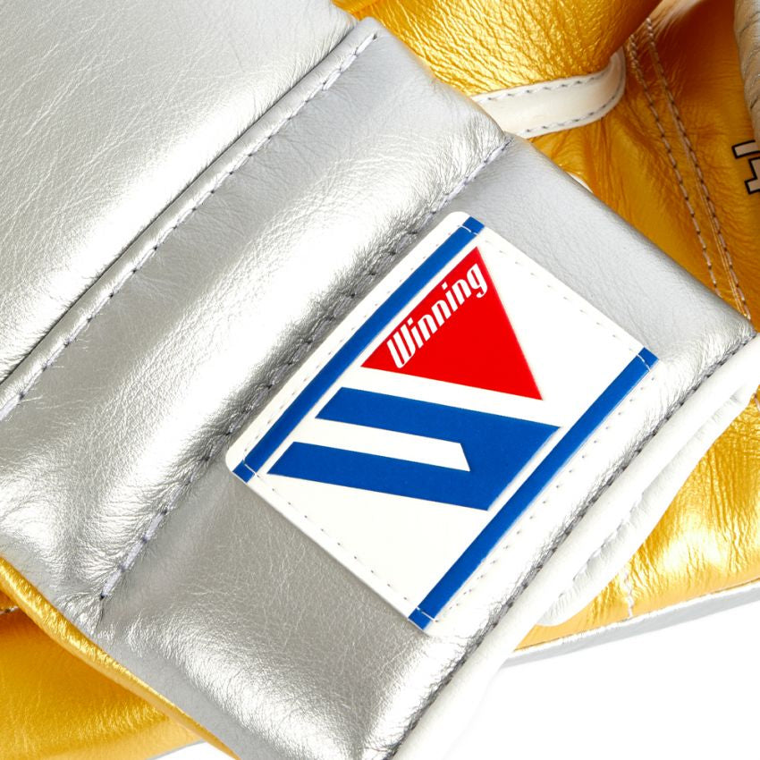 Winning Boxing Gloves – Silver Golden Lace-Up Winning Training Gloves – Perfect for All Boxers – Pro-Level Quality – Premium Quality at Low Prices