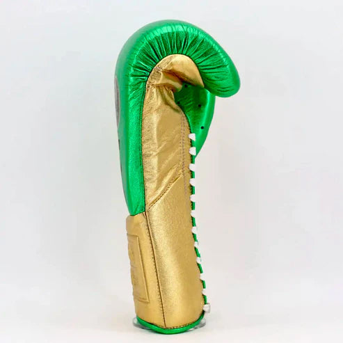 NO BOXING NO LIFE TRAINING GLOVES - Green Golden | 100% Pure Leather | Best Choice for Fighters