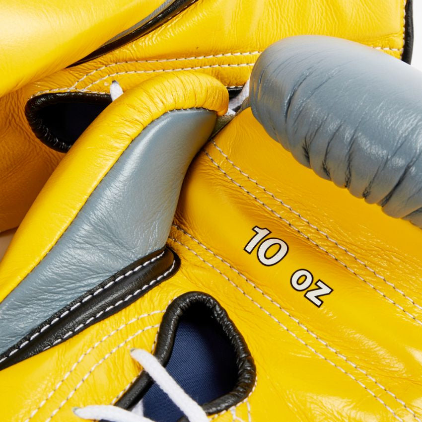 Winning Boxing Gloves – Grey Yellow Black Lace-Up Winning Training Gloves – Perfect for All Boxers – Pro-Level Quality – Premium Quality at Low Prices