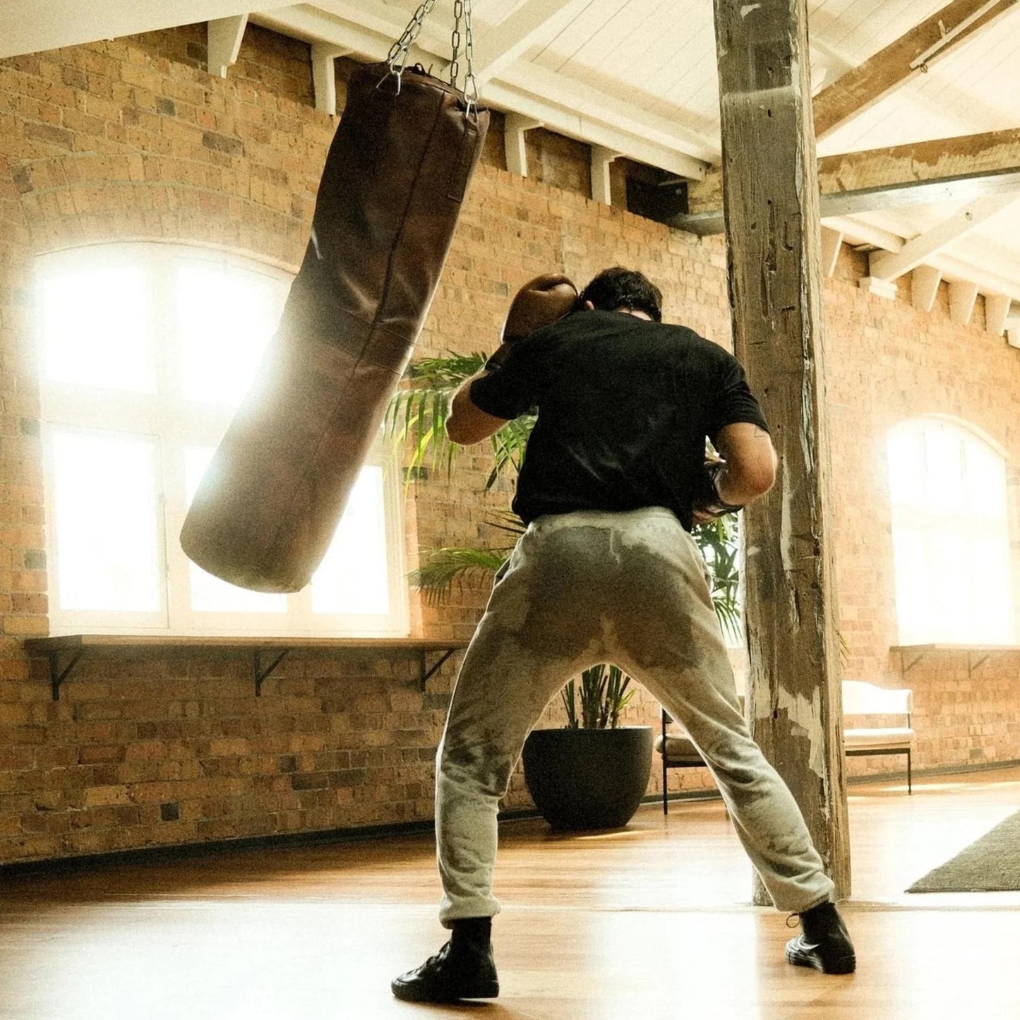 Brown Leather Heavy Punching Bag – Un-Filled, Professional Training