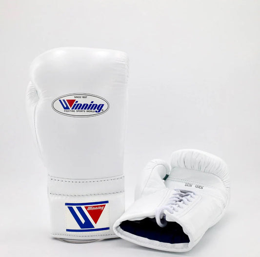 Winning Boxing Gloves White – Lace-Up