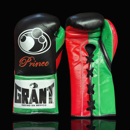 Grant Boxing Gloves | Professional Lace-up | Customizable - Fight-Grade Padding | Black/Red/Green