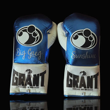 Grant Boxing Gloves | Professional Lace-up | Customizable - 10oz | Blue/White