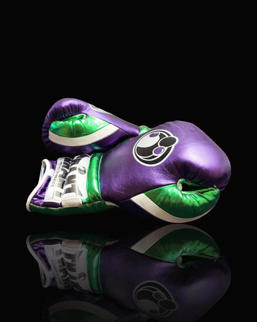 Grant Boxing Gloves | Professional Lace-up | Customizable - 12oz | Purple/Green