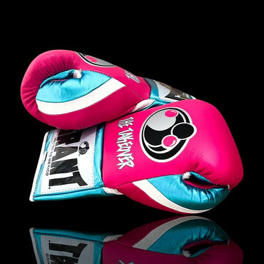 Grant Boxing Gloves | Professional Lace-up | Customizable - Pro Comfort Fit | Pink/Blue/White