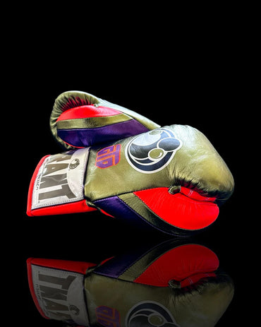 Grant Boxing Gloves | Professional Lace-up | Customizable - Fight-Grade Padding | Green/Purple/Red