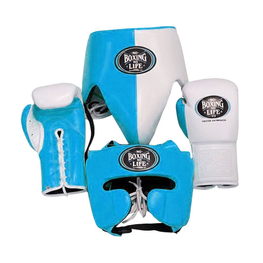 No Boxing No Life Boxing Gloves Gym Training Equipment Set Skyblue / White | Premium Training Gear | Free Shipping Worldwide