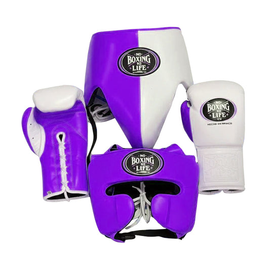 No Boxing No Life Boxing Gloves Complete Kit Purple / White | Premium Training Gear | Free Shipping Worldwide
