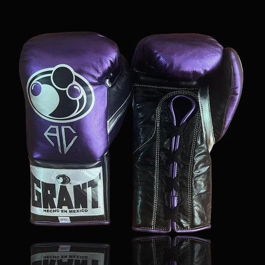 Grant Boxing Gloves | Professional Lace-up | Customizable - Premium Comfort | Purple/Black/Silver