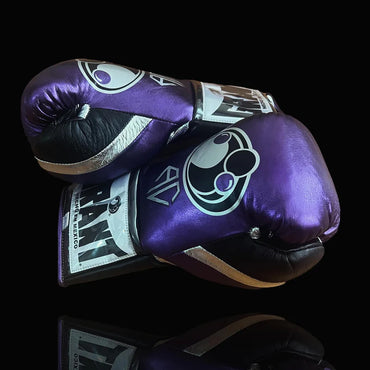 Grant Boxing Gloves | Professional Lace-up | Customizable - Premium Comfort | Purple/Black/Silver