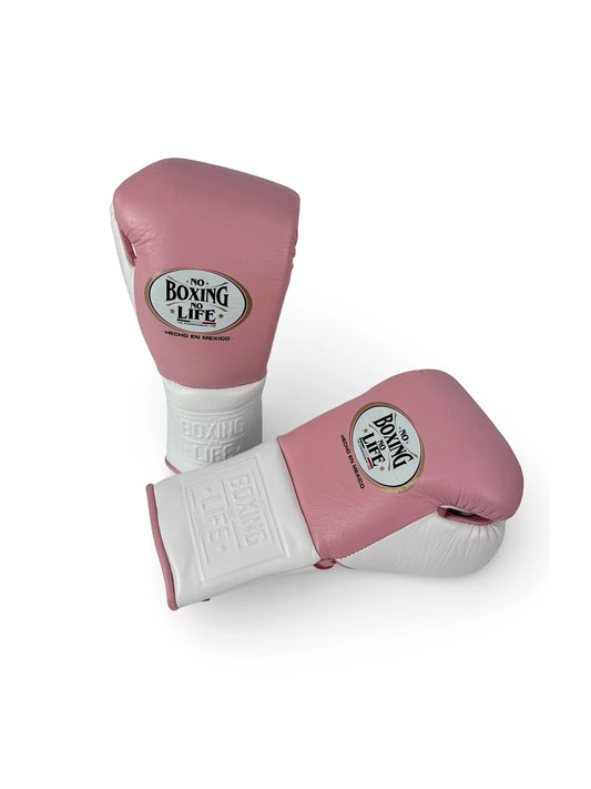 No Boxing No Life Training Gloves Pink / White | 100% Pure Leather | Best Choice for Fighters | Free Shipping Worldwide