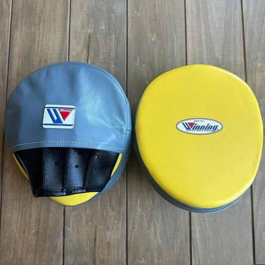 Winning Professional Boxing Punching Mitts - Customizable - Pro Training Mitts - Grey/Yellow
