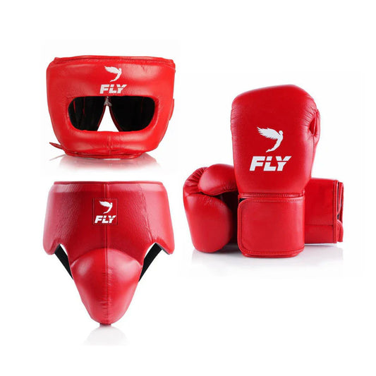 Fly Boxing Gloves Performance Training Set | Red Velcro Style Gloves | Fly Boxing Gloves Set – Professional Fight Training Gear