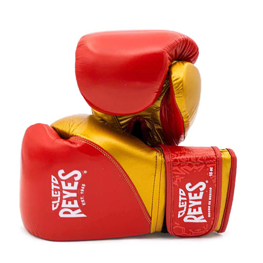 Cleto Reyes Red/Golden Boxing Gloves 4-24oz , Professional Soft-Fit Sparring Gear