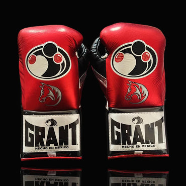 Grant Boxing Gloves | Professional Lace-up | Customizable - High-Density Foam | Red/Black/White