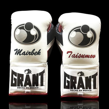 Grant Boxing Gloves | Professional Lace-up | Customizable - 14oz | White/Red/Black