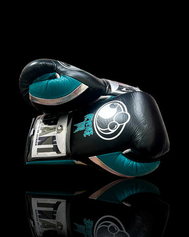 Grant Boxing Gloves | Professional Lace-up | Customizable - Elite Protection | Black/Blue/Silver