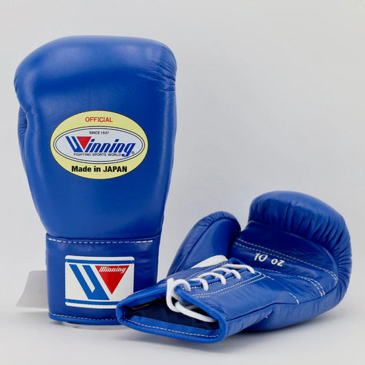 Winning Boxing Gloves Blue – Japanese Logo Lace-Up