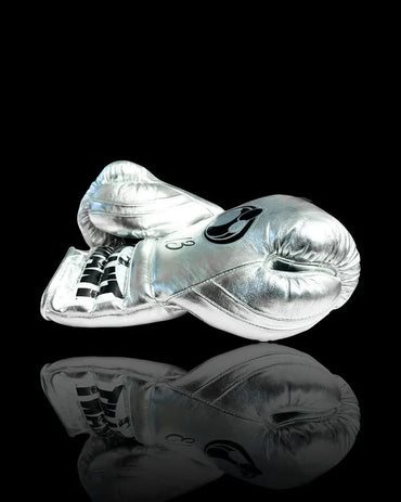 Grant Boxing Gloves | Professional Lace-up | Customizable - Soft Padding | Silver