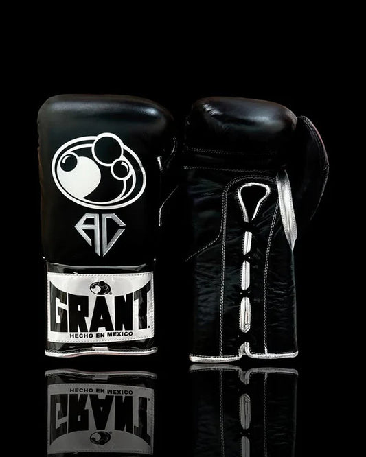 Grant Boxing Gloves | Professional Lace-up | Customizable - Handcrafted Leather| Black/Silver