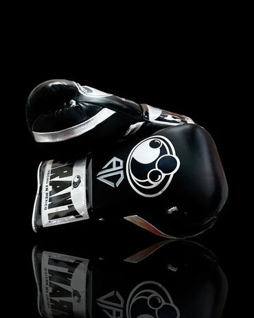 Grant Boxing Gloves | Professional Lace-up | Customizable - Handcrafted Leather| Black/Silver