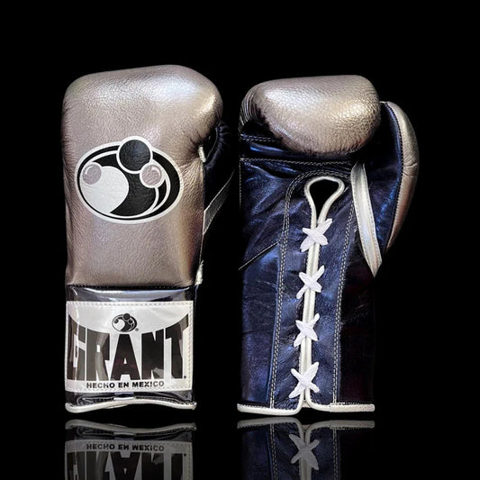 Grant Boxing Gloves | Professional Lace-up | Customizable - Pro Comfort Fit | Grey/Black/White