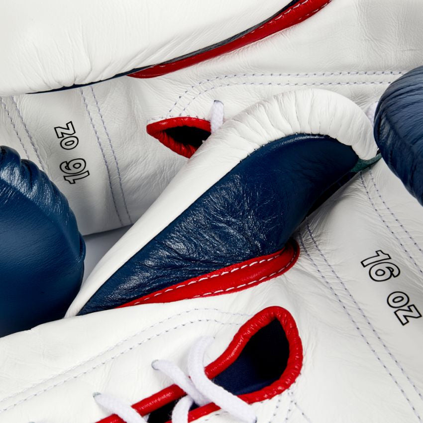 Winning Boxing Gloves – White Blue Lace-Up Winning Training Gloves – Perfect for All Boxers – Pro-Level Quality – Premium Quality at Low Prices