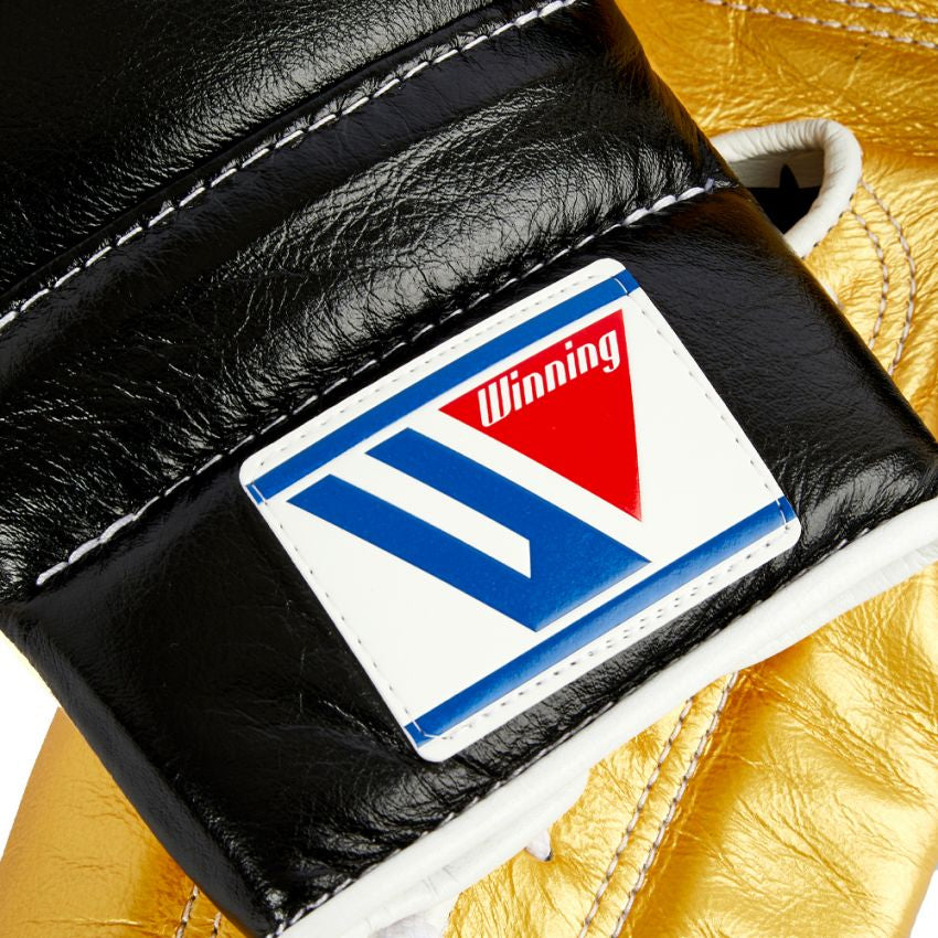 Winning Boxing Gloves – Black Golden Lace-Up Winning Training Gloves – Perfect for All Boxers – Pro-Level Quality – Premium Quality at Low Prices