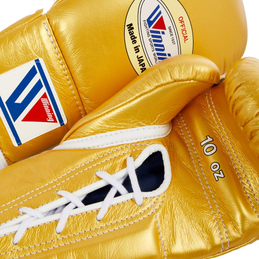 Winning Boxing Gloves – Golden Lace-Up Winning Training Gloves – Perfect for All Boxers – Pro-Level Quality – Premium Quality at Low Prices
