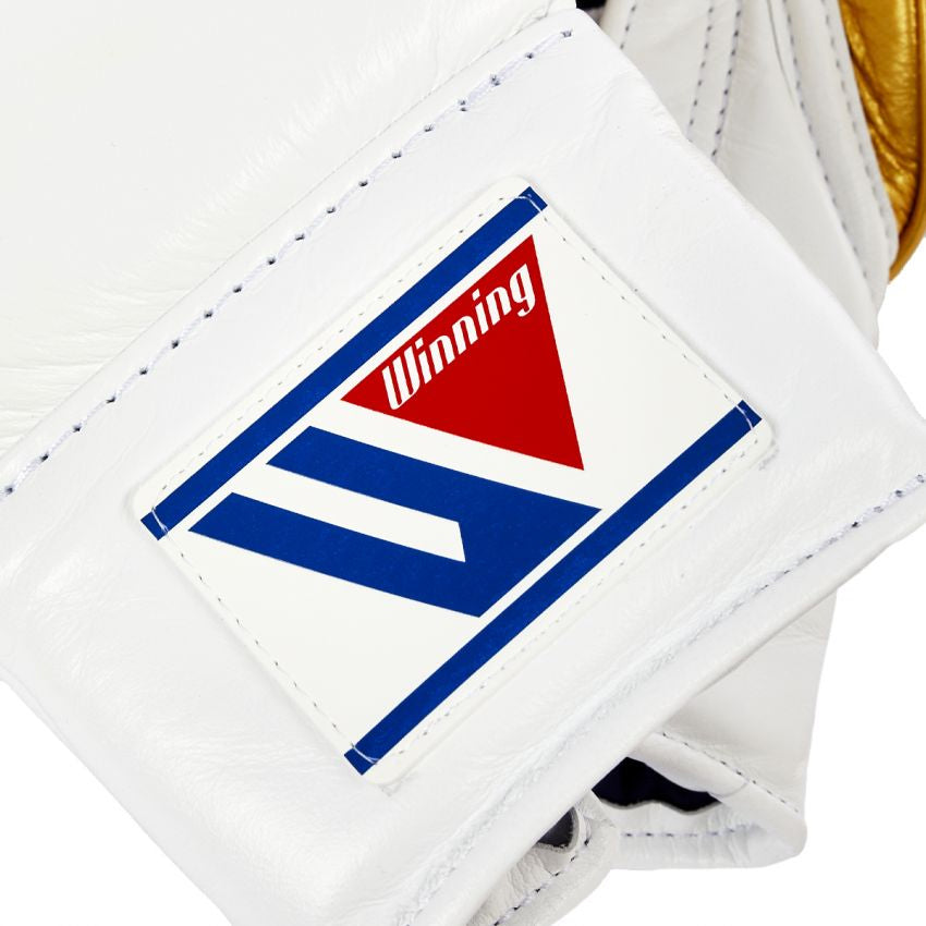 Winning Boxing Gloves – White Golden Lace-Up Winning Training Gloves – Perfect for All Boxers – Pro-Level Quality – Premium Quality at Low Prices