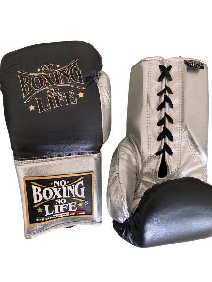 NO BOXING NO LIFE TRAINING GLOVES - Black | 100% Pure Leather | Best Choice for Fighters