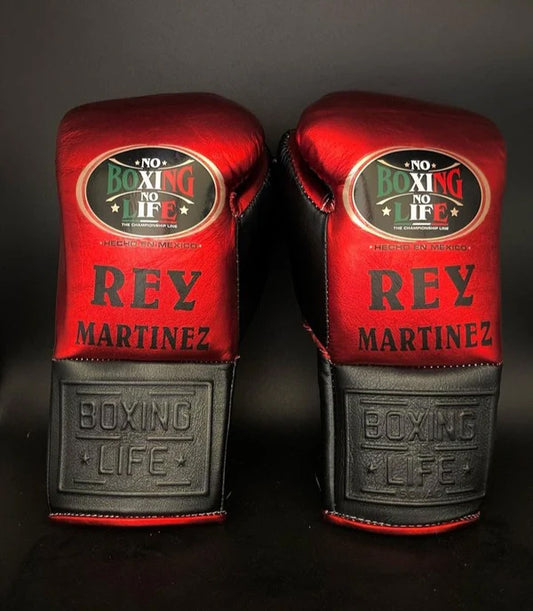 NO BOXING NO LIFE TRAINING GLOVES - Red Black | 100% Pure Leather | Best Choice for Fighters