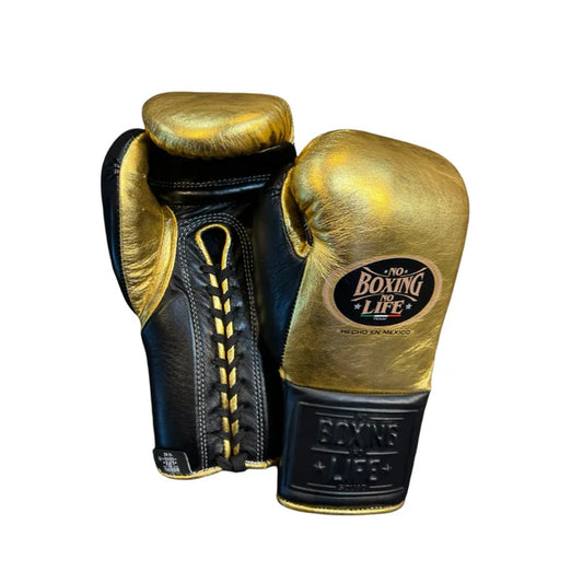 NO BOXING NO LIFE TRAINING GLOVES - Golden Black | 100% Pure Leather | Best Choice for Fighters