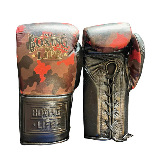 NO BOXING NO LIFE TRAINING GLOVES - Brown Camo Pattern | 100% Pure Leather | Best Choice for Fighters