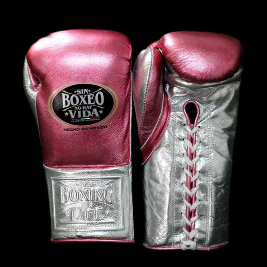 NO BOXING NO LIFE TRAINING GLOVES - Silver | 100% Pure Leather | Best Choice for Fighters