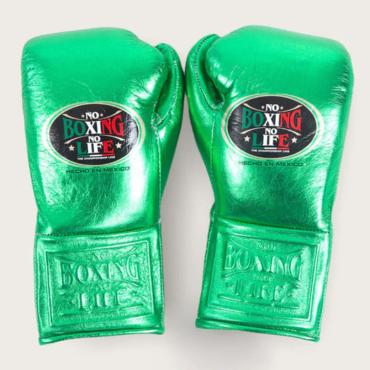 NO BOXING NO LIFE TRAINING GLOVES - Green | 100% Pure Leather | Best Choice for Fighters