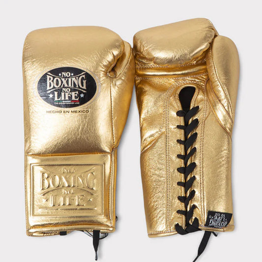 NO BOXING NO LIFE TRAINING GLOVES - Golden | 100% Pure Leather | Best Choice for Fighters
