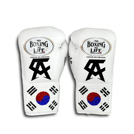 NO BOXING NO LIFE TRAINING GLOVES - White | 100% Pure Leather | Best Choice for Fighters