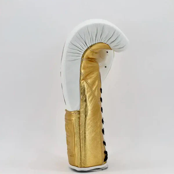 NO BOXING NO LIFE TRAINING GLOVES - White Golden | 100% Pure Leather | Best Choice for Fighters
