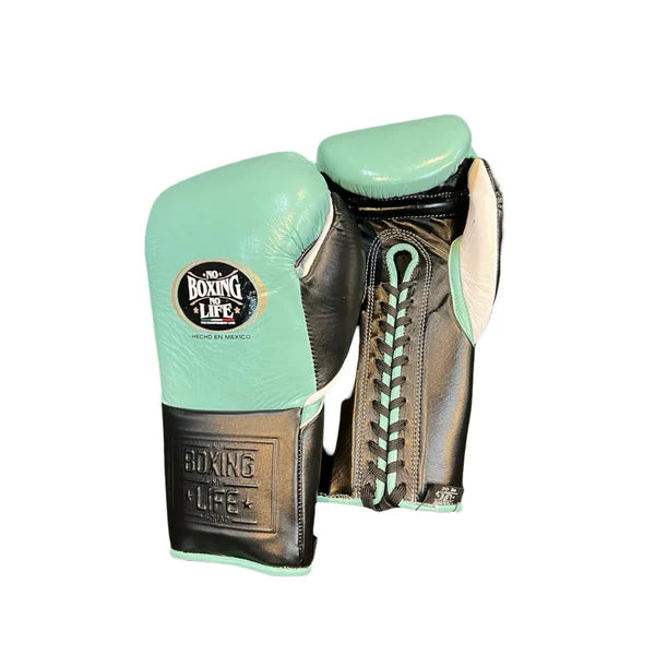 NO BOXING NO LIFE TRAINING GLOVES - Sky Blue Black | 100% Pure Leather | Best Choice for Fighters
