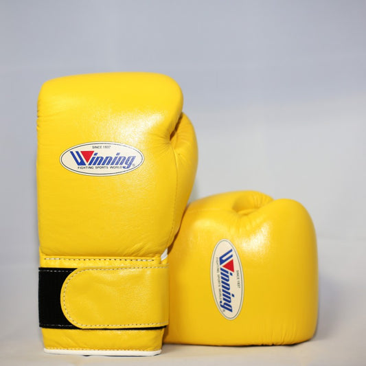 Winning Boxing Gloves Yellow Velcro Up Winning Training Gloves – Perfect for All Boxers – Pro-Level Quality – Premium Quality at Low Prices