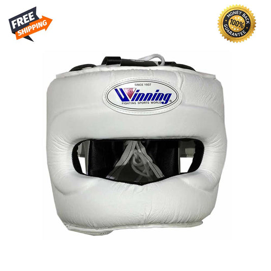 Winning Head Guard Full Face, Genuine Cowhide Leather, High Quality Winning Head Protective, Custom Made Head Guard, Available All Sizes & Colours, Free Shipping Worldwide