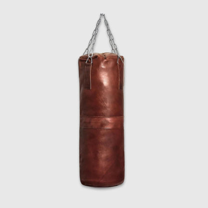 Brown Leather Heavy Punching Bag – Un-Filled, Professional Training