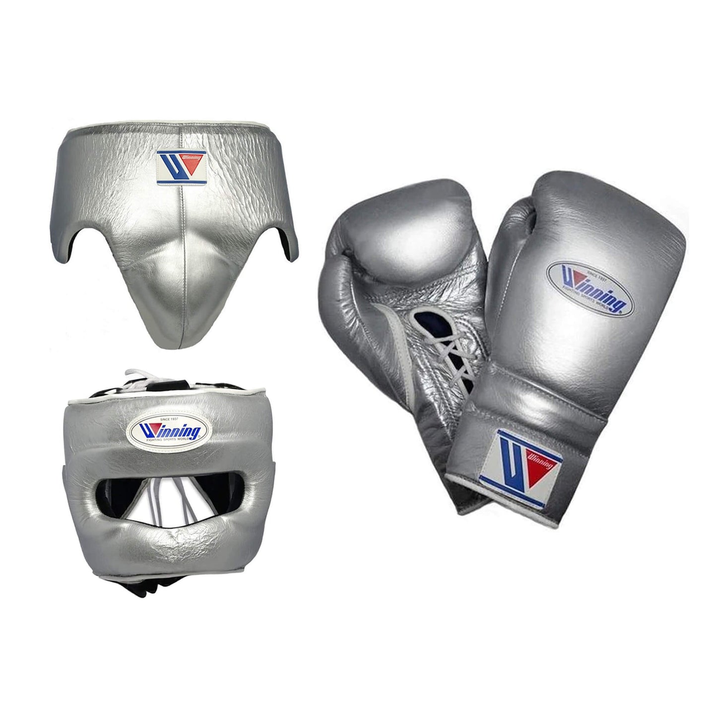 Winning Boxing Set for Men & Women | Silver Winning Boxing Gear | Winning Premium Boxing Equipment Kit