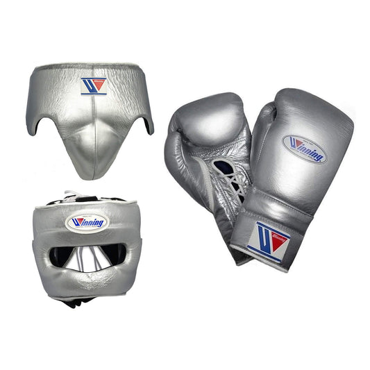 Winning Boxing Set for Men & Women | Silver Winning Boxing Gear | Winning Premium Boxing Equipment Kit