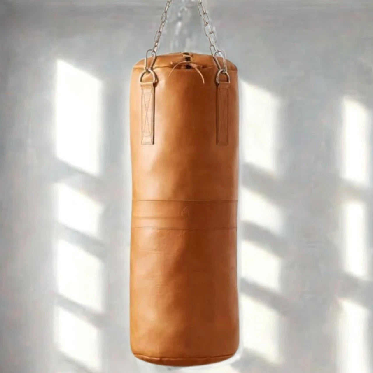 Ultimate Deluxe Tan Vintage Leather Punching Bag, Training Boxing Bag, MMA